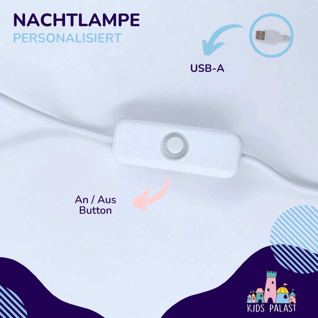 Personalisierte Nachtlampe mit LED-Beleuchtung - KidsPalast