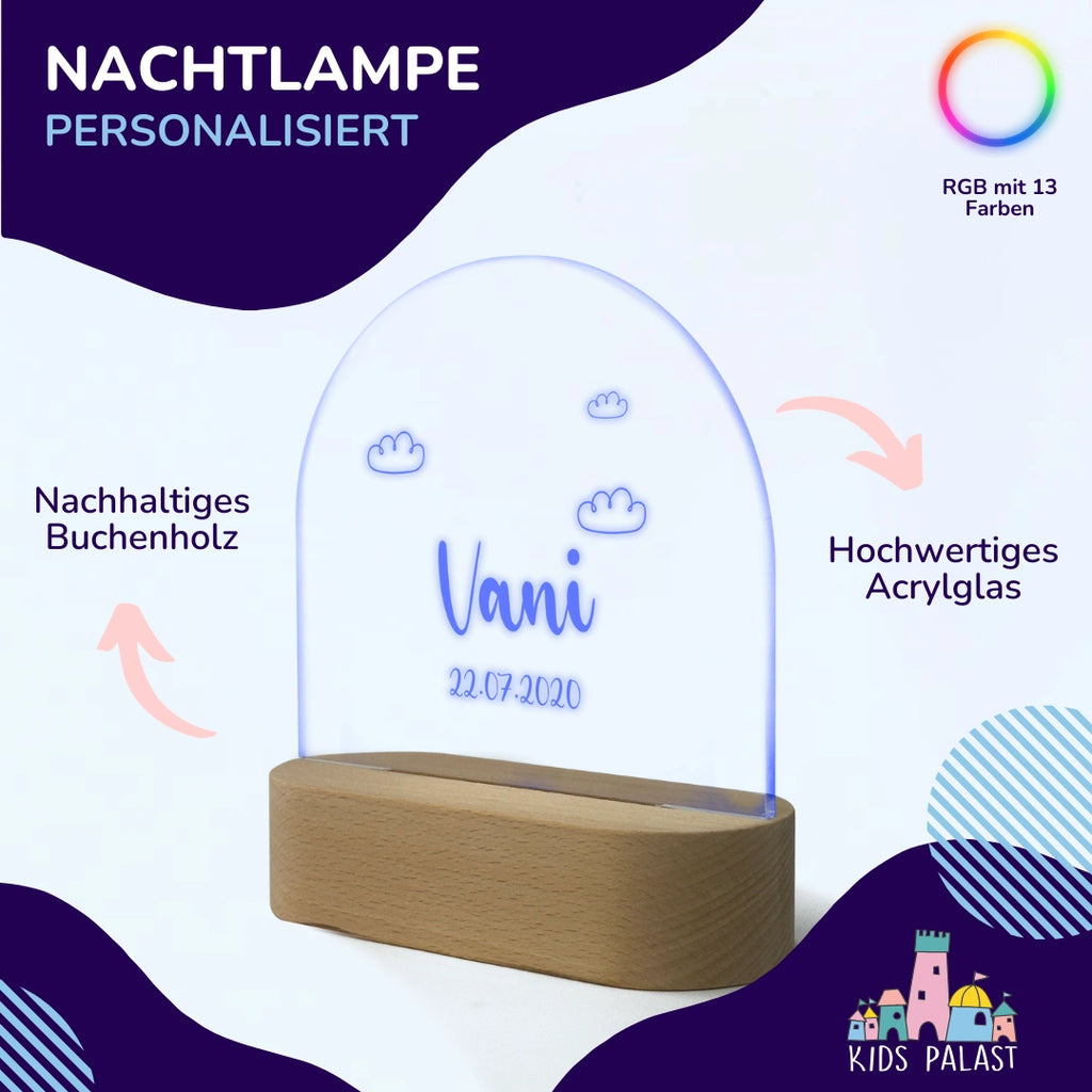 Personalisierte Nachtlampe mit RGB-Beleuchtung - KidsPalast