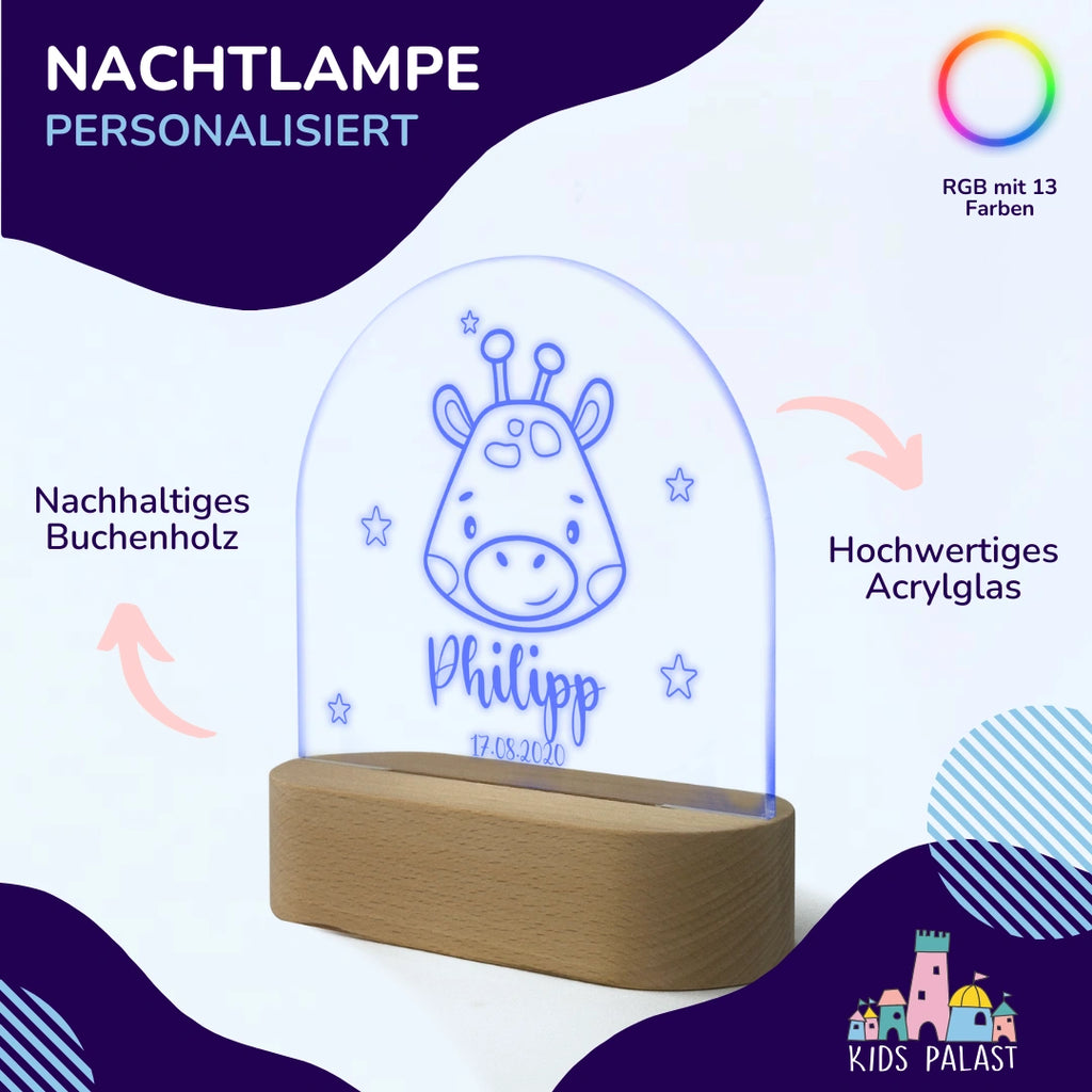 Personalisierte Nachtlampe mit RGB-Beleuchtung - KidsPalast