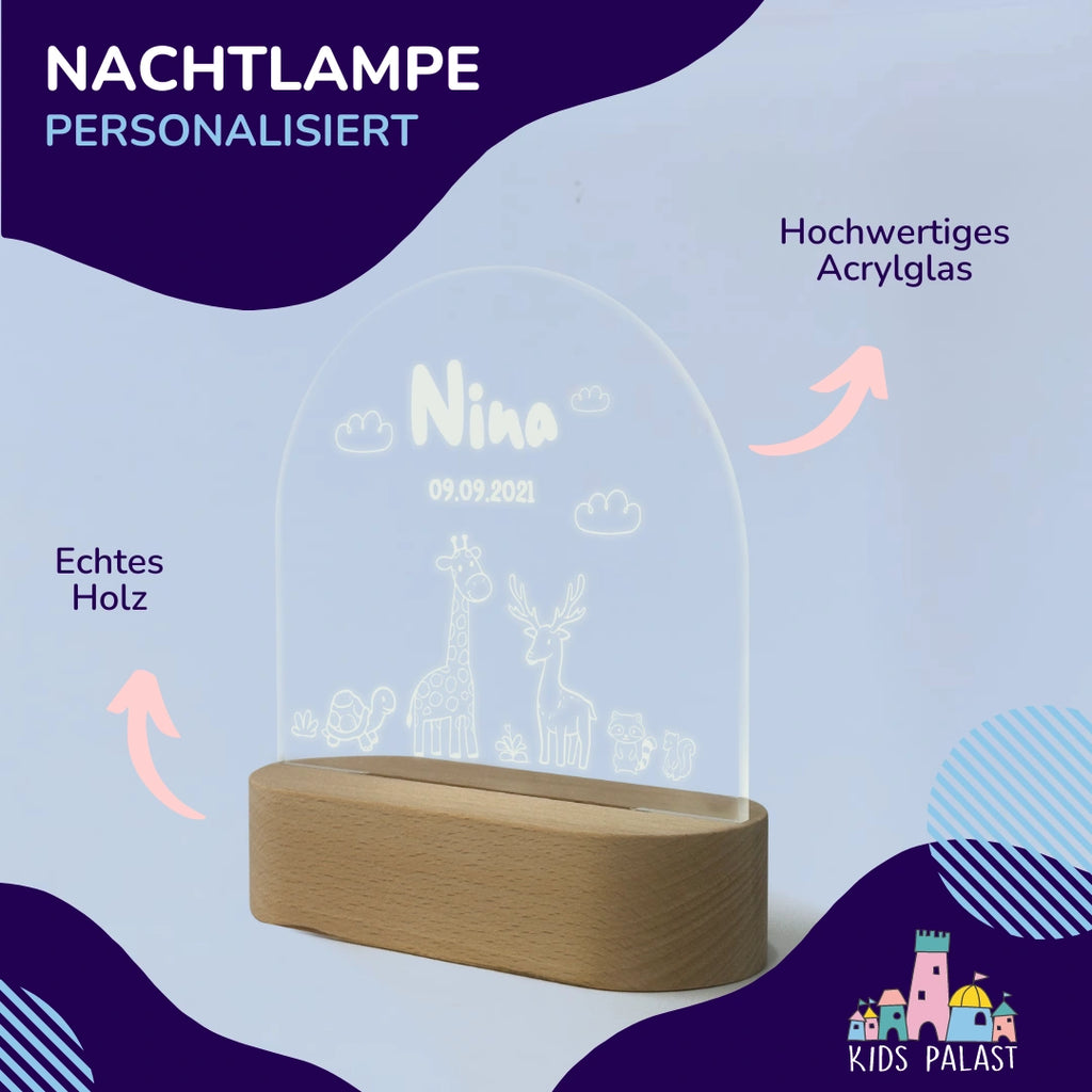 Personalisierte Nachtlampe mit LED-Beleuchtung - KidsPalast
